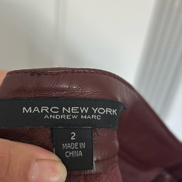 Marc New York | NWT Burgundy Faux Leather Pants size 2 - Picture 8 of 10